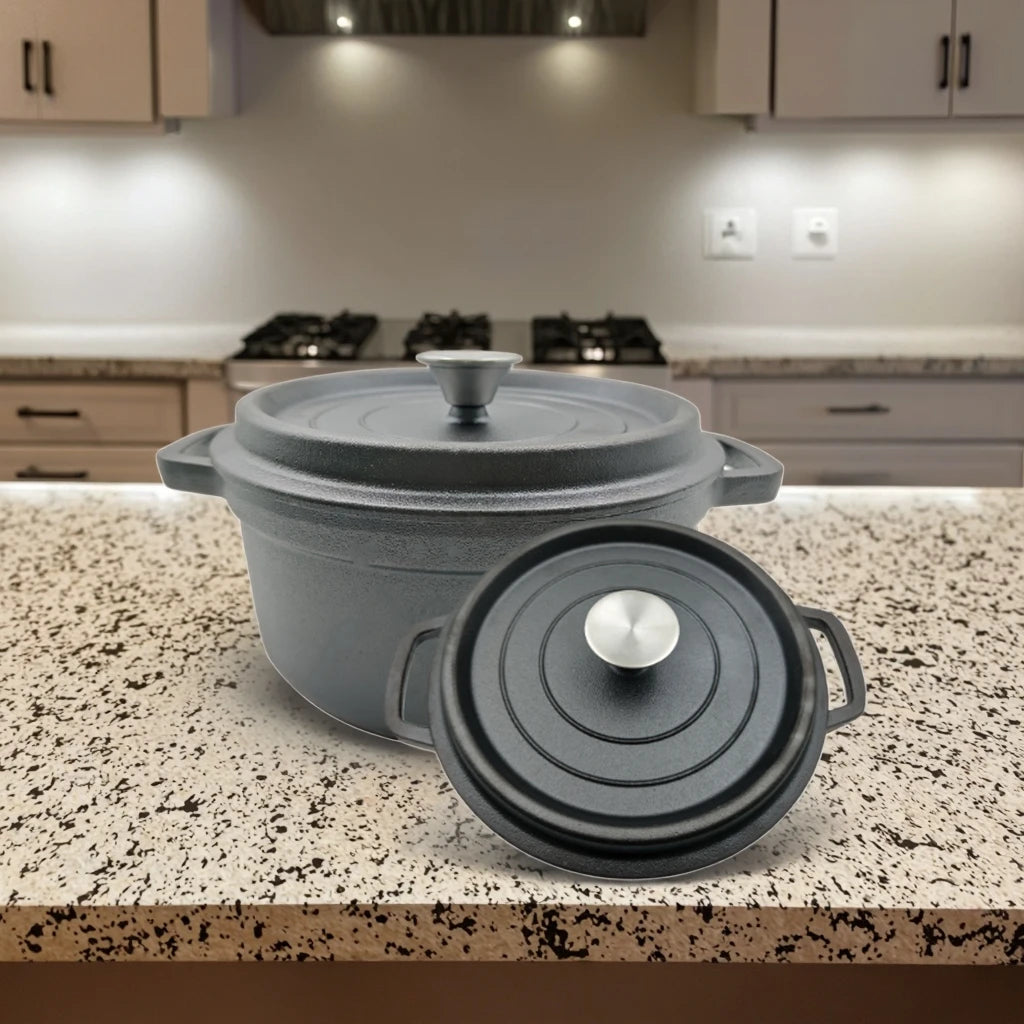 Wholesale China Manufacturer Hot Sale Pre-Seasoned Cast Iron Round Dutch Oven  Cookware with Lid for Camping Kitchen Cooking