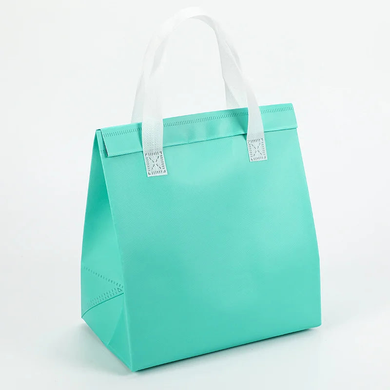 Insulated Delivery Cooler Bag Self-adhesive Seal Aluminum Foil Non-Woven Material Moisture Proof Customizable Milk Food Cake