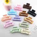 8.7cm Plastic Hair Accessories Women Colors Rectangle Hair Claws Fashion Frosted with Crystal Hair Claw Clips for Girls