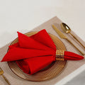 Square Red Wedding Napkin With Border Wholesale Handmade Washable Table Cloth 100% Polyester Fabric Dinner Napkins for Party