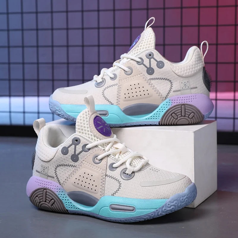 2022 Unisex Children's Sport Sneakers New Fashion Boys Girls Mesh Breathable Basketball Shoes Non-slip Casual for Spring Outdoor