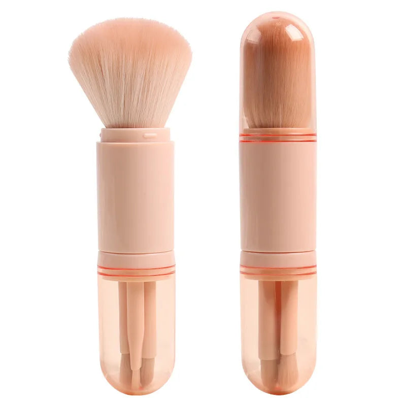JDK 2020 Multi-functional Skin Color Four-in-one Retractable Makeup Brush Double Head Brush Beauty Tool