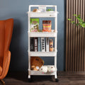 Sesame 3 Tier Rolling Utility Bathroom Rack Living Room Trolley Plastic Shelf Organizer Storage Cart Hair Salon Trolley Cart