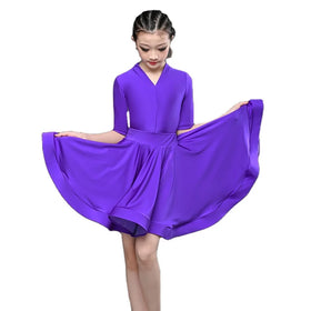 New Training Dancewear for Girls Latin Dance Costumes for Children Performances and Competitions