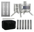 Portable Outdoor Tent Camping Wood Burning Stove with Titanium Pipe for Tent Cooking