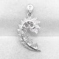 Sterling Silver 3*3mm Semi Mount Pendant Empty Frame Blank Support Setting S925 Base Holder Without Center Stone for DIY Inlay