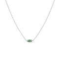 Wholesale Custom 925 Sterling Silver Fashion Jewelry Necklaces Women Accessories Three Green Gem Necklace for Women
