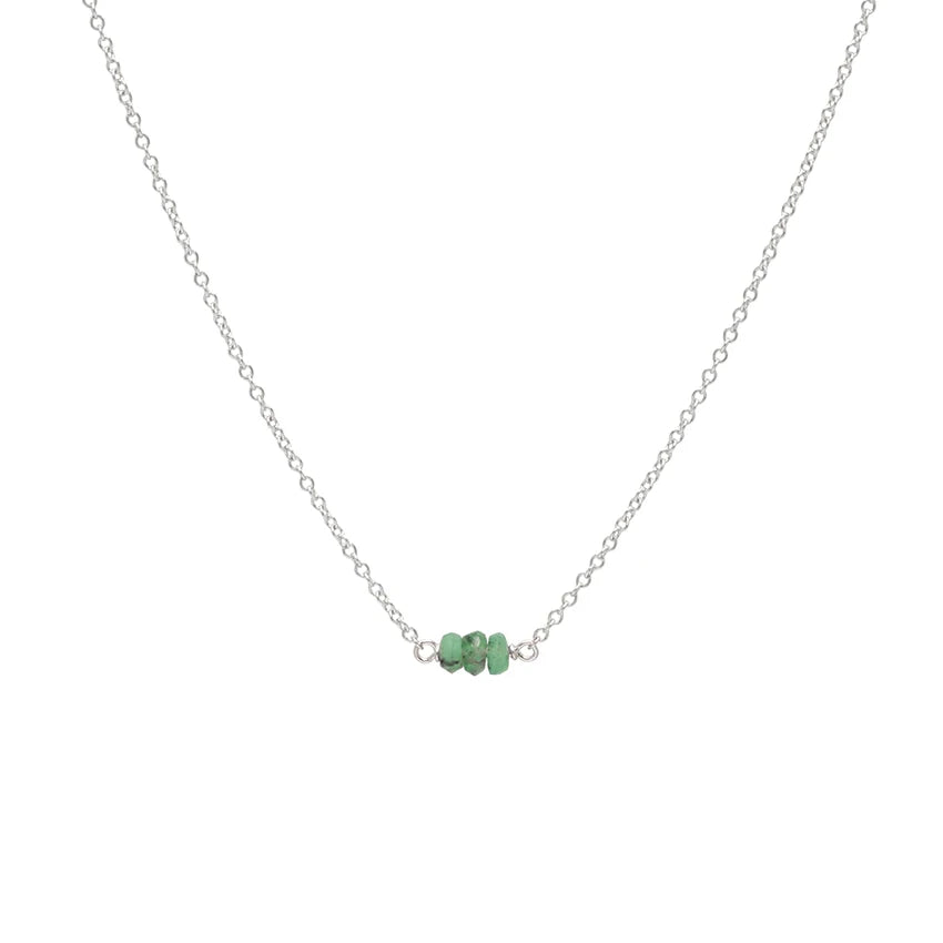 Wholesale Custom 925 Sterling Silver Fashion Jewelry Necklaces Women Accessories Three Green Gem Necklace for Women