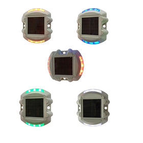 Solar Road Stud Aluminum Outdoor Garden LED Pavement Step Light Traffic Warning Deck Dock Floor Light