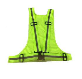 Fluorescent Yellow Orange Body Security Stripped Mesh T-shirt Safety Vest Jacket Belt Harness with Reflective Tape Material