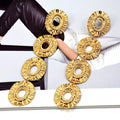 2023 New Arrival Fashion Jewelry Trendy Vintage Long Pendant Metal Earring Exaggerated Round Earrings Women Geometric Earrings