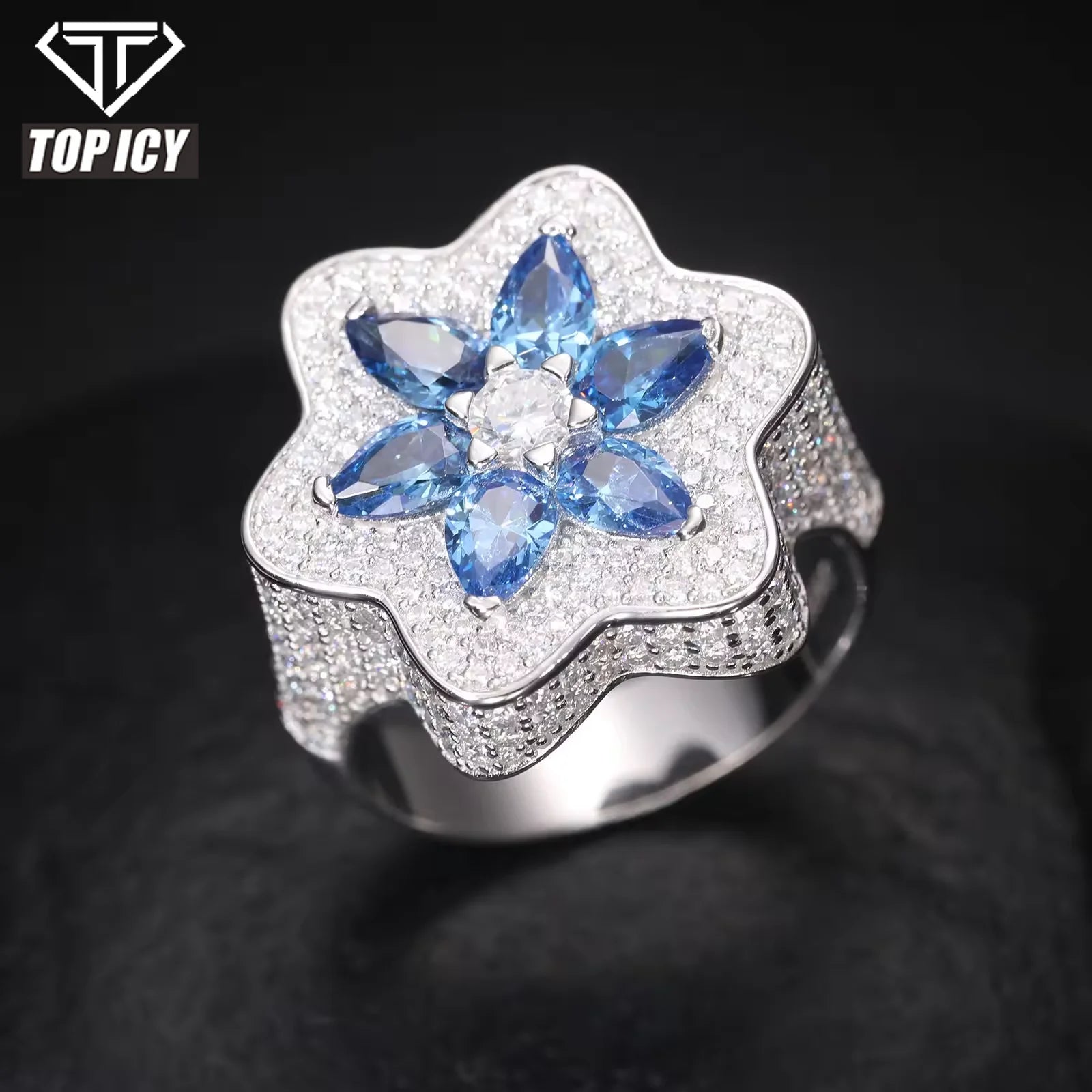 Exquisite Unisex Fine Jewelry with Certificate: 925 Rhodium Silver Ring Adorned with White and Colored Moissanite Pave for Women