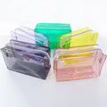 Custom Big Capacity Pvc Transparent Solid Zipper Cosmetic Makeup Make up Travel Pouch Bag
