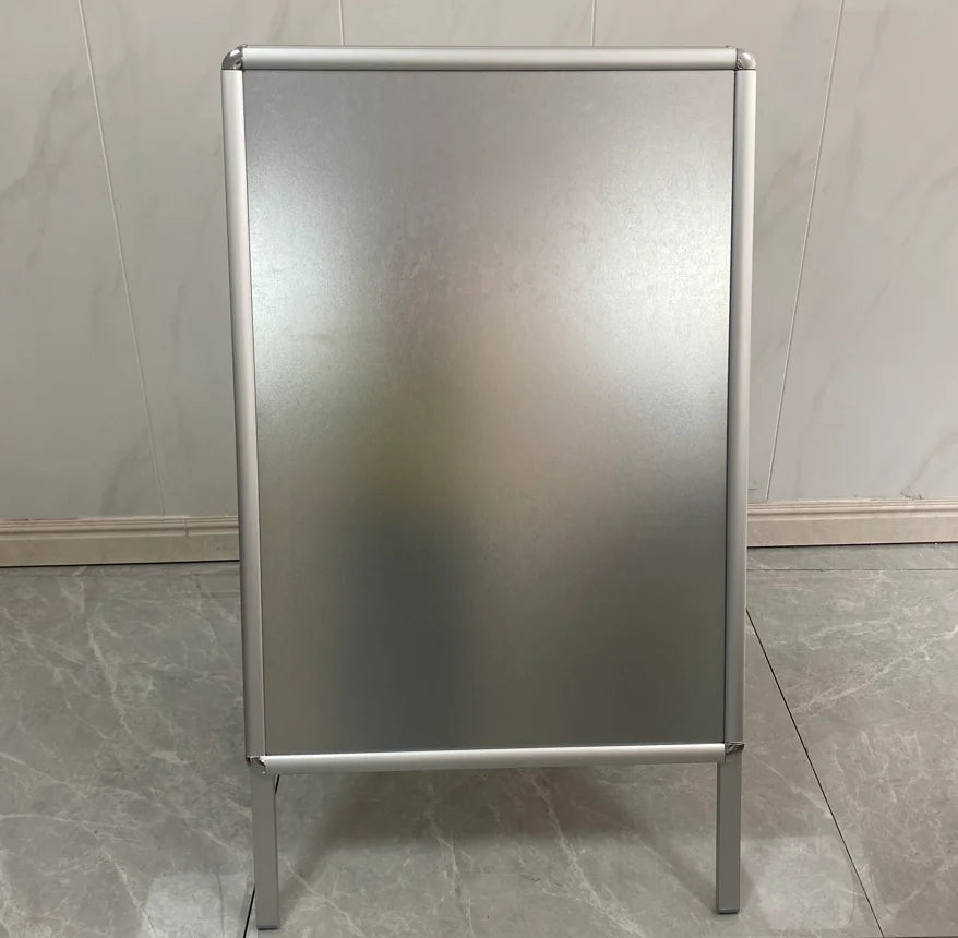 Weatherproof Aluminum Double-sided A1 Poster Frame Floor-Standing Advertising Stand with Strong Wind Resistance Metal Back Wall