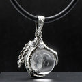 Natural Clear Raw Crystal With Silver Plating Eagle Dragon Claw Pendants for Unisex Jewelry Making Findings