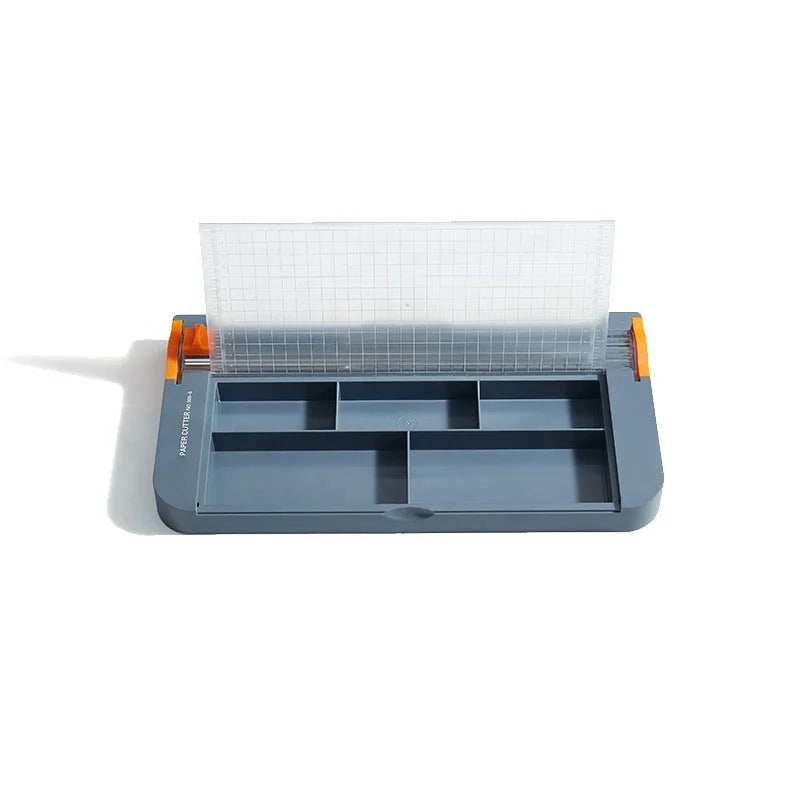Multifunctional A4 Paper Cutter with Safe Sliding Manual Knife Includes Storage Box