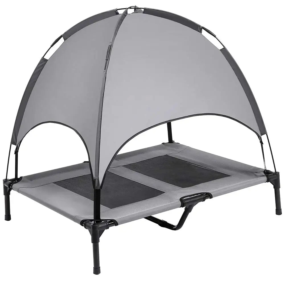 Portable Outdoor Dog Cot Tent Durable 1680D Oxford Fabric Pet Bed with Canopy for Camping or Beach
