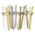YuenZ 10pcs/bag 5 Colors Alloy Pendant Animation Game Weapon Charms for DIY Handmade Jewelry Material 70*15mm M89