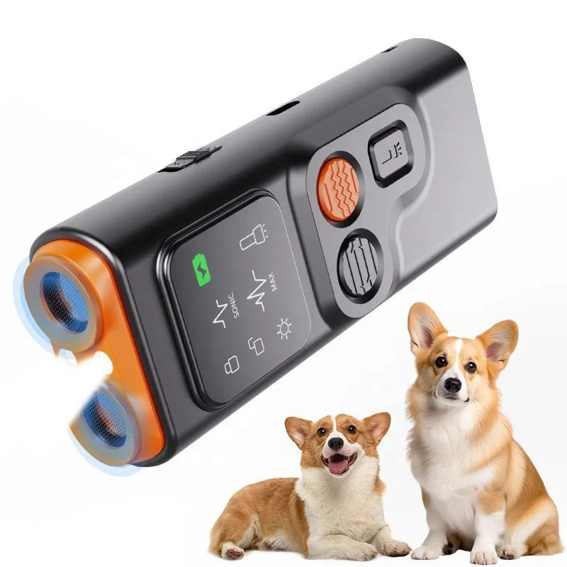 Rechargeable Anti Barking Device With HD Display and LED Flashlight Dog Bark Deterrent Stop Bad Behavior Training Tool Factory