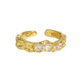 Luxury  925 Sterling Silver White Cubic Zirconia Ring 18K Gold Plated Adjustable  Cz Ring for Woman