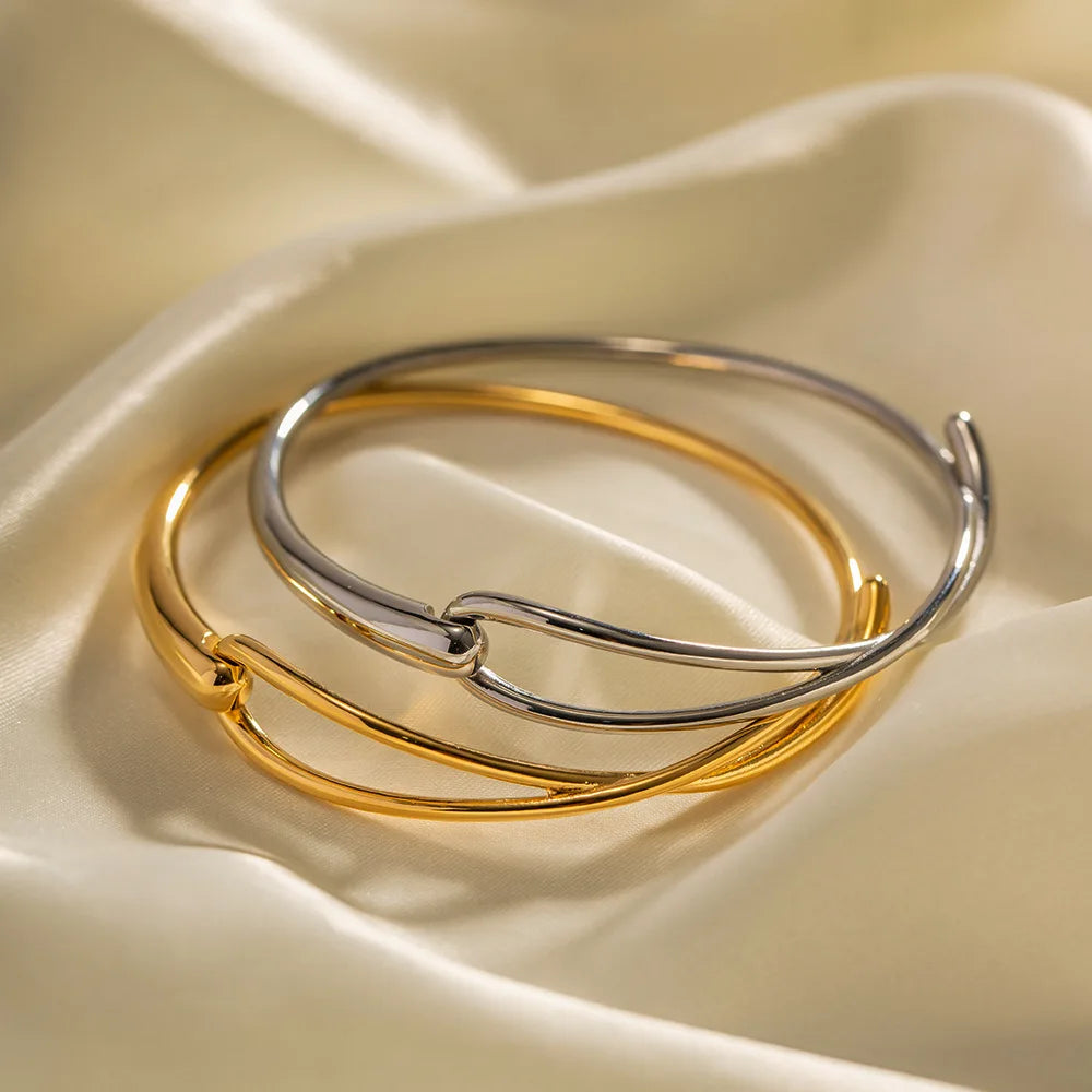 Loverly Fine Charm Tarnish Free 18K Gold Plated Bangle Bracelet Jewelry Bracelets for Women