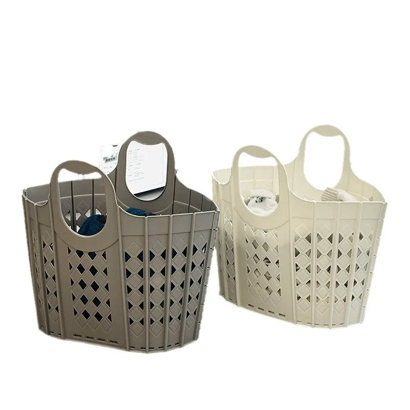 Wholesale Plastic Collapsible Laundry Basket for Household Use Bathroom Clothes Storage Artifact to Divide Dirty Clothes