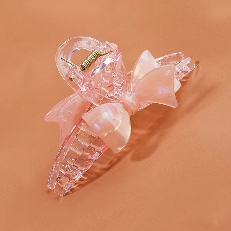 Midairy Bulk Sale Hot Selling Korean Women Bow Knot Shaped Hair Claw Clamps 11cm Large Claw Clips for Thick Hair CSFZ0507