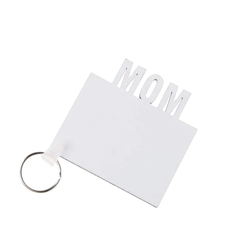Qualisub 3mm MDF Double Sided Sublimation Zinc Alloy MOM Keychains Blanks in 75x75mm