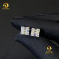 Best Selling Stock Iced Out Man Stud Earrings Baguette Moissanite Diamond Screw Back Setting Hip Hop Stud Earring 925 Silver