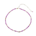 Bohemian Gemstone Purple 4MM Colorful Natural Stone Bead Custom Beaded Real Freshwater Pearl Personalized Necklace