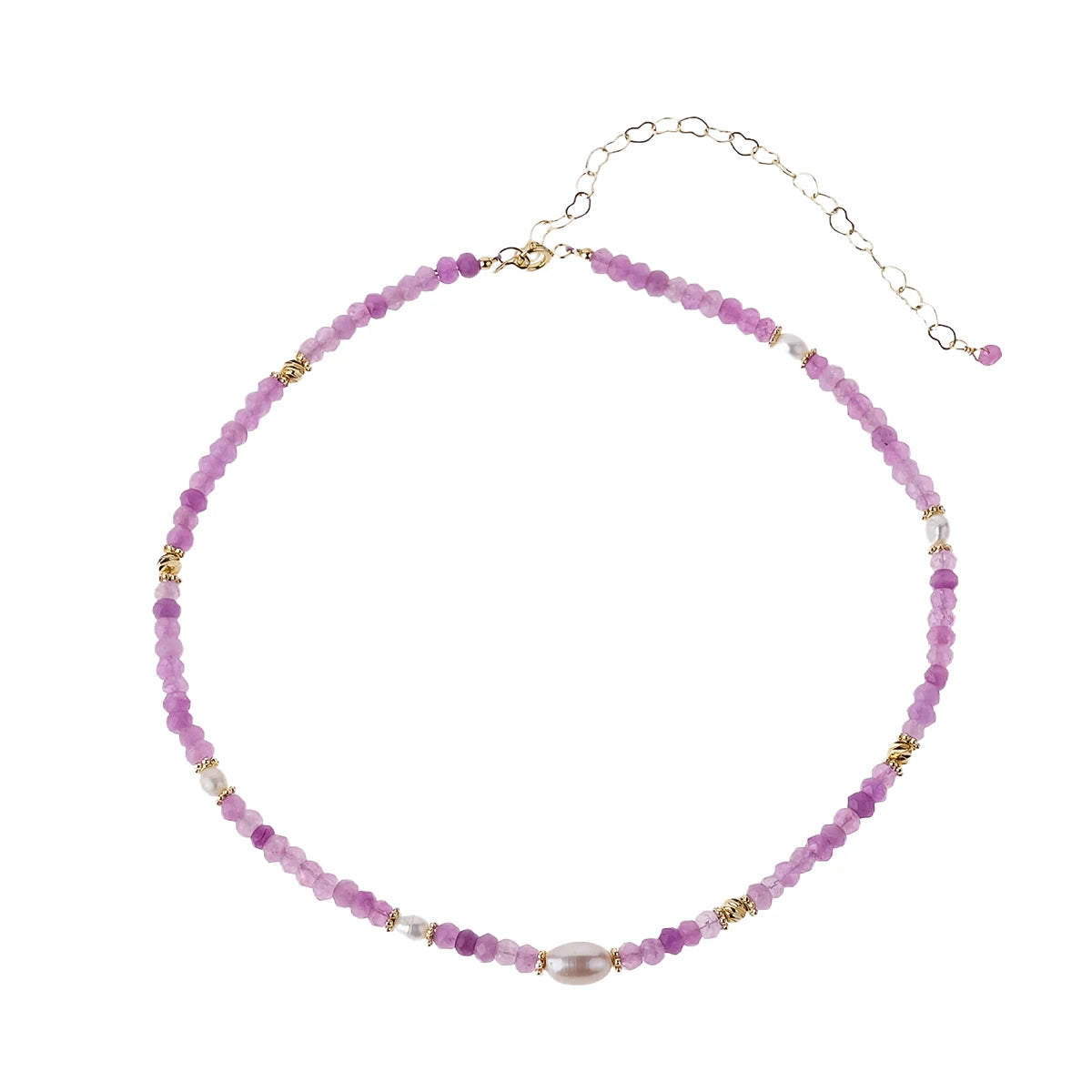 Bohemian Gemstone Purple 4MM Colorful Natural Stone Bead Custom Beaded Real Freshwater Pearl Personalized Necklace
