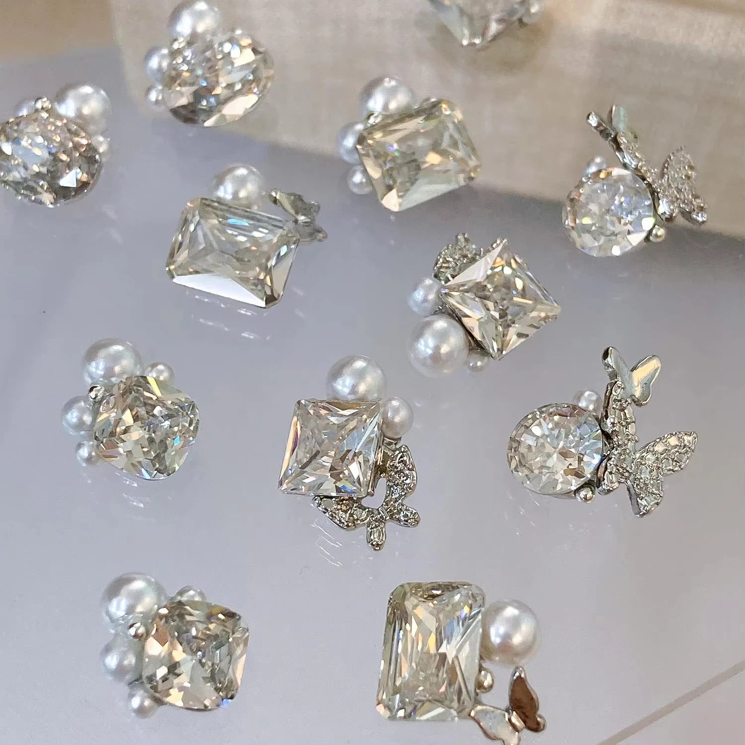 Nail Accessories Zircon Butterfly Premium Light Luxury Versatile Style Sparkling Rock Sugar Pearl Finished Diamond Decoration