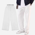 Custom 350gsm Heavyweight Cotton Men Solid Color Straight Sweatpants Puff Print Straight Leg Sweatpants for Men