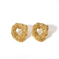 Vintage Gold Plated Stainless Steel Stud Earrings New Statement Fashion Jewelry for Party