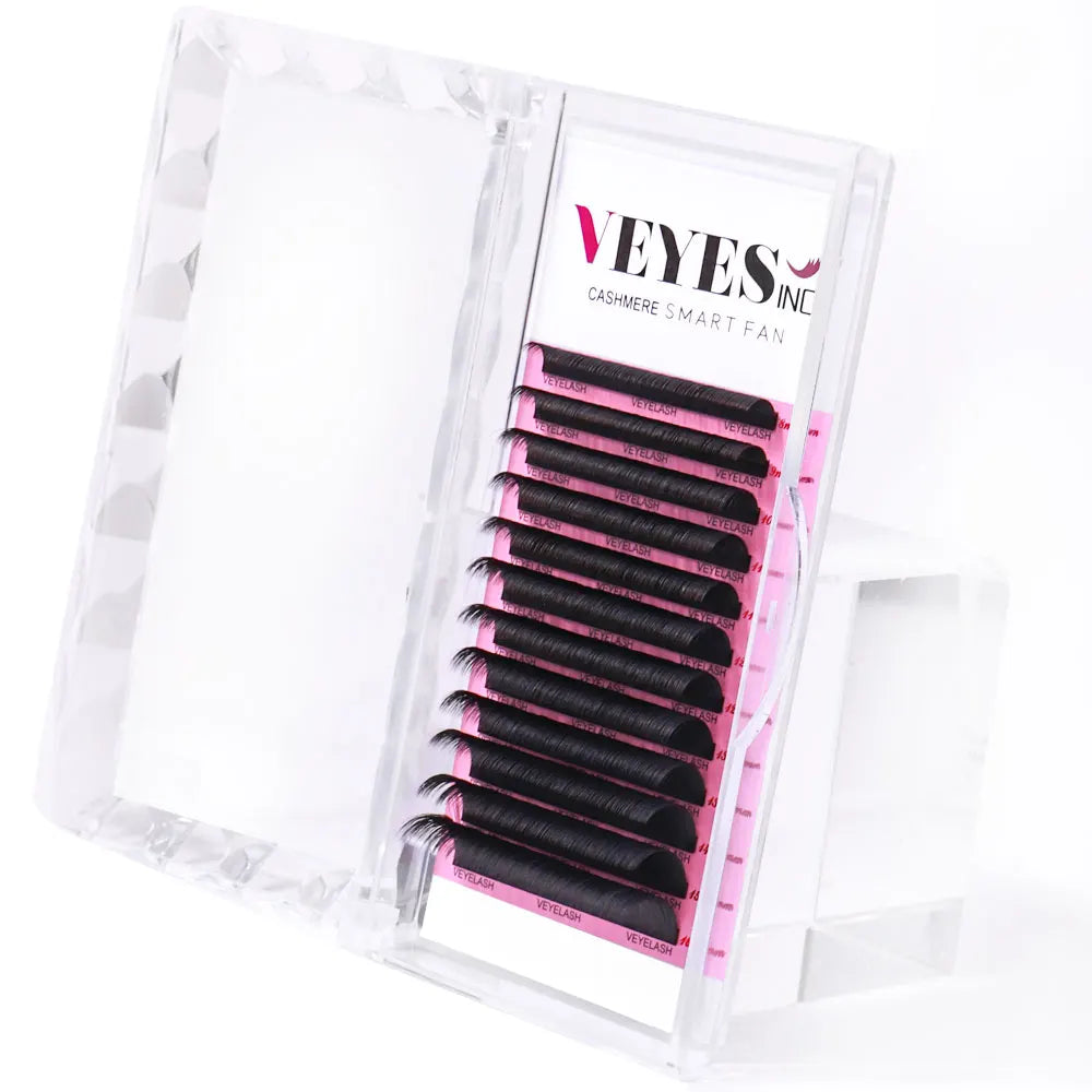 VEYES Volume 0.03 .05 07 Cashmere Easy Fanning Lash Extension Tray Auto Fan Lash Extension C D Easy Fan Eyelash Extention