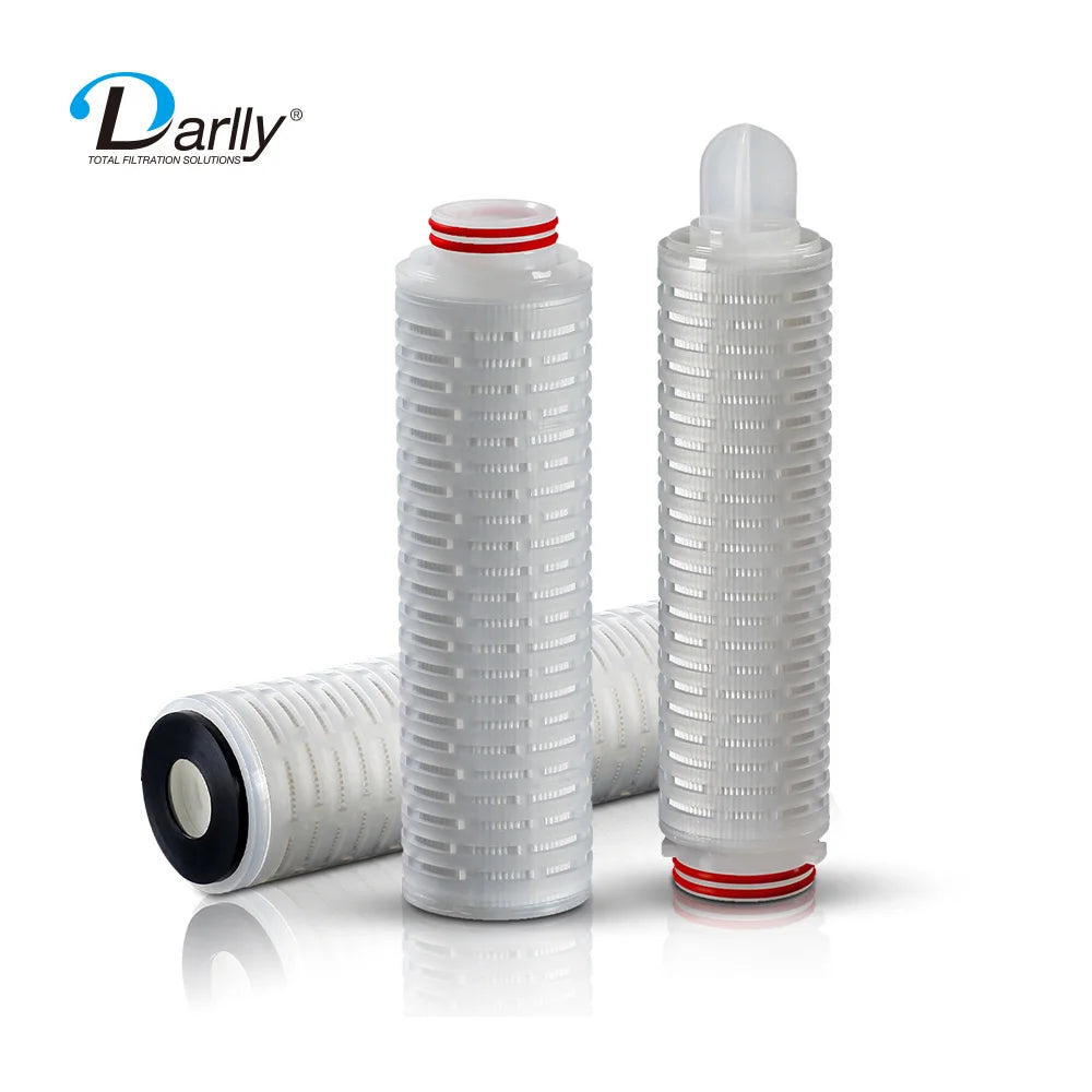 New Blueflo ISO9001 Certified 0.2 Micron PES Pleated Cartridges Thermally Bonded High Dirt Holding Capacity for Beers Filtration