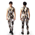 Nightclub Host Stage Performance Suit Casual Leopard Print Suit Men Boy Jazz Dance Korean Style Slim Waistcoat Suit