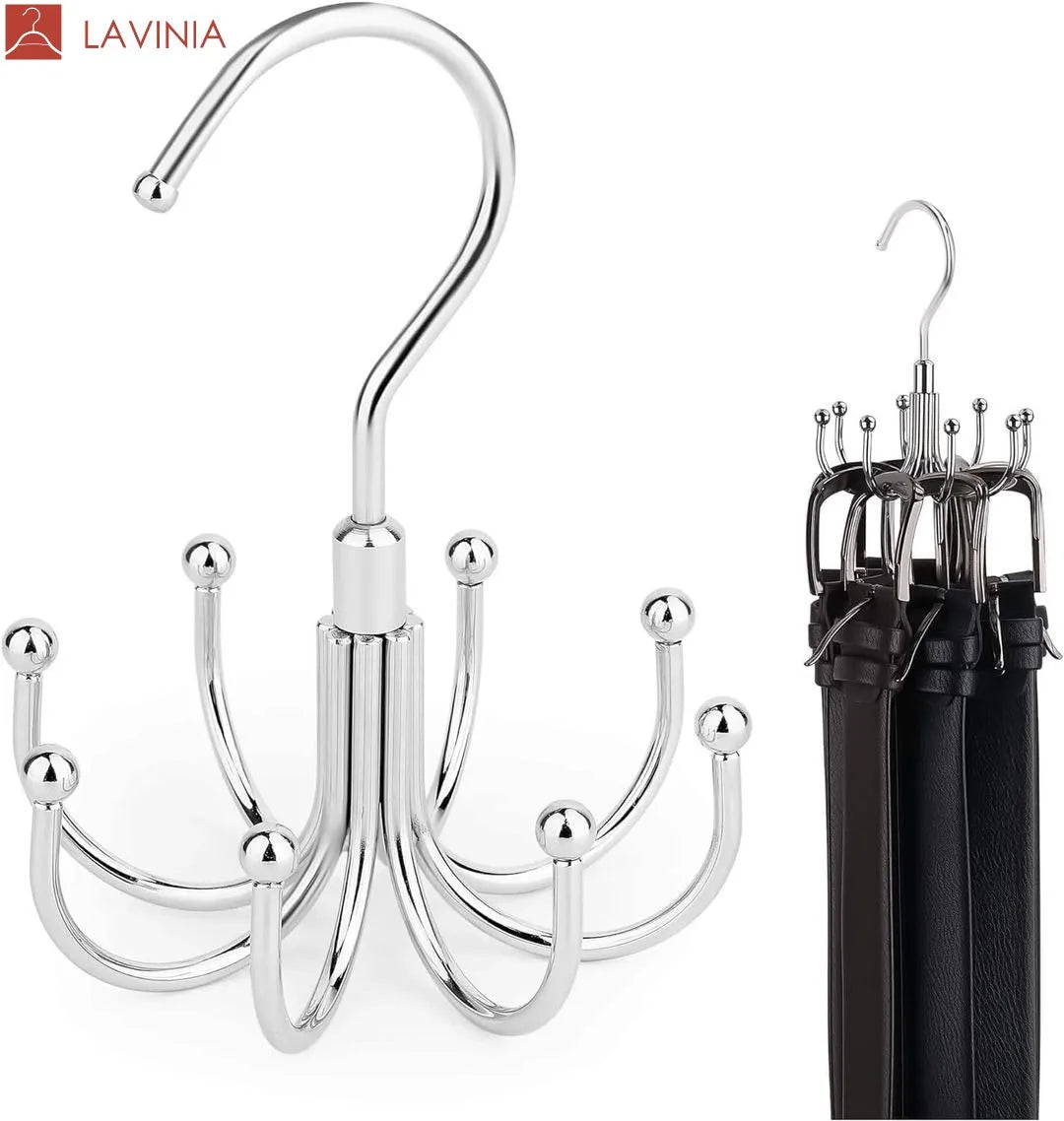 Lavinia Wholesale Multifunction Tie Belt Hanger With 8 Racks Metal Hanger