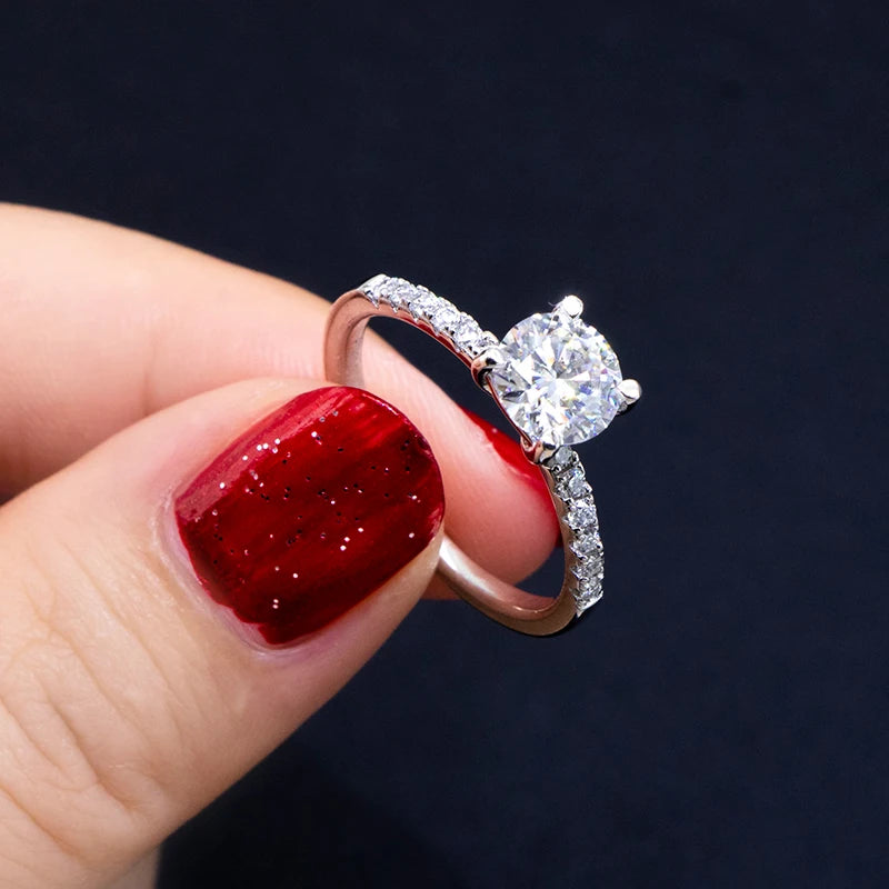 Fashion Jewelry 1ct Moissanite Wedding Ring 14K Solid White Gold/yellow Gold Moissanite Engagement Ring