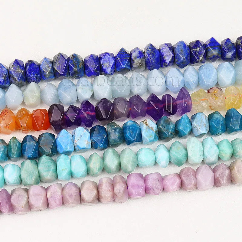 6x10mm Freeform Faceted Tumbled Amethyst Beads Irregular Cut Gemstone Semi-precious Stone Strands for DIY Jewelry Making