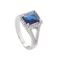 Custom Promise 925 Sterling Silver Wedding Rings Fine Jewelry Gemstone Rings 925 Sterling Silver Blue Sapphire RIng