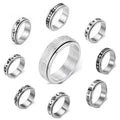 Premium Fashion Men's Stainless Steel Ring Star-Moon Rotating Couple Design Anti-Anxiety Decompression Wholesale Accessories