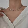 S925 Sterling Silver Bead Necklace Female Bead Disc Tassel Chain Choker Necklace Fine Jewelry Necklaces for Women Wholesale