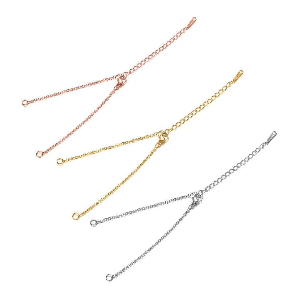Stainless Steel DIY Jewelry Findings Adjustable Extend Link Chain Bolo Chain Bracelet Makings for Bracelet Making