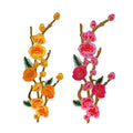 Diy Garment Accessories Textile Iron-on Applique Costume Cheongsam Dress Embellished plum Blossom Embroidery Flower Motif Patch