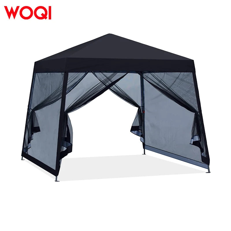 WOQI High Fire Resistance Outdoor Event Patio Backyard Party Tent Canopy Screen with Mesh Side Walls