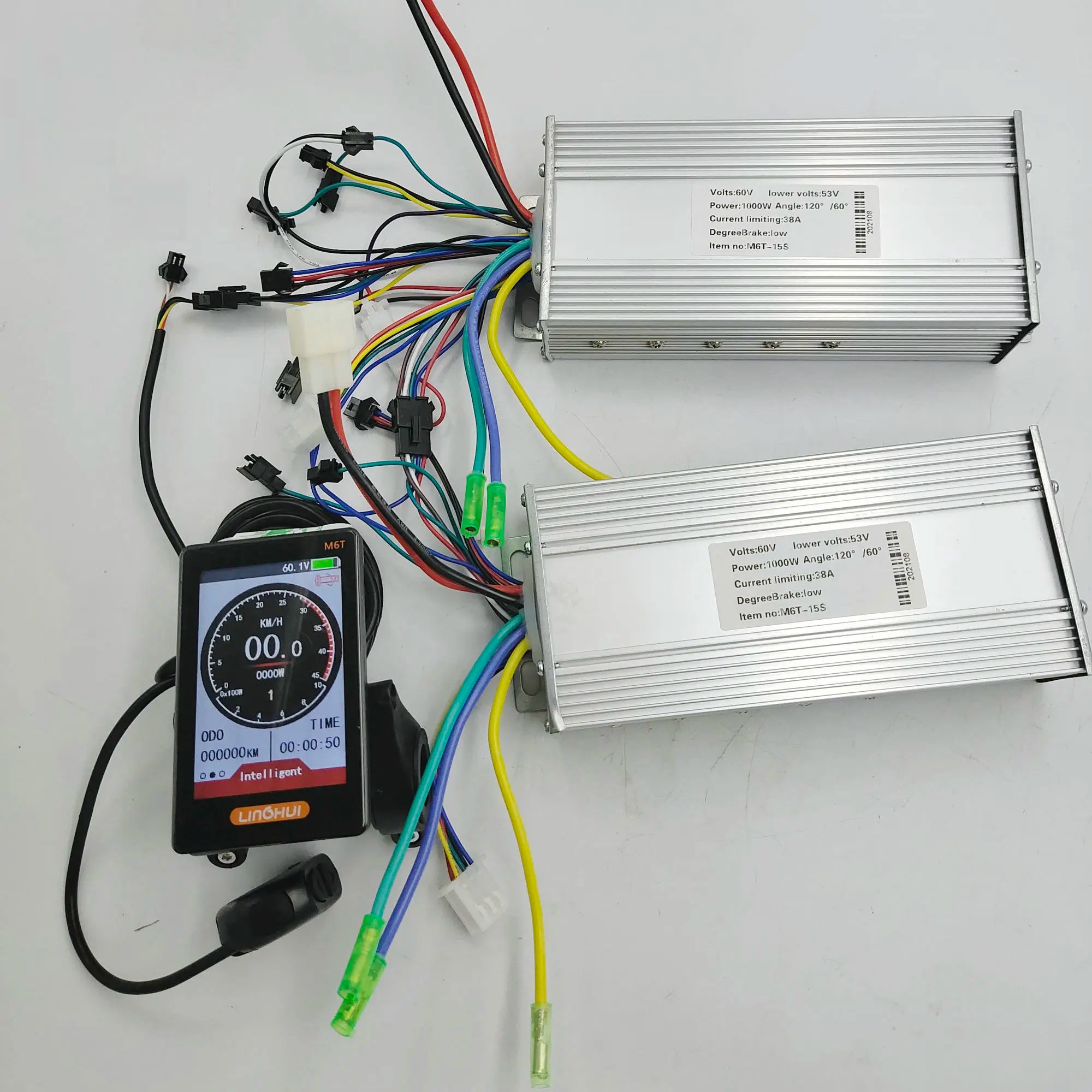COLORED LCD DISPLAY M6T+DUAL MOTOR CONTROLLER 24V36V48V 450W600W800W1000W 9/12/15 MOSFET for ELECTRIC SCOOTER BIKE CONVERSION