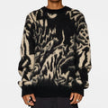 2025 Custom OEM & ODM Luxury Designer Alpaca Wool Brushed Knitted Pullover for Men Jacquard Sweater Front Logo for Winter Wear