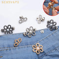 Hight Quality Adjustable Flower Alloy Brooch Jean No Sewing Detachable Tighten Pant Waist Button Women Brooch