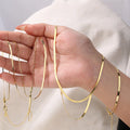 Personalized Fine Jewelry 925 Sterling Silver Double Multi Layer Snake Chain Choker Necklace Women 18K Gold Plated
